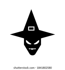 Halloween icon witch icon on white background.
