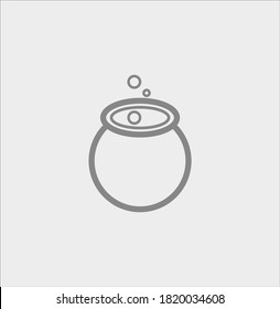 halloween icon, witch pot with potion
