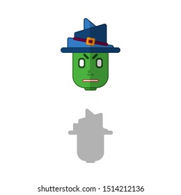 Halloween icon, witch icon, vector