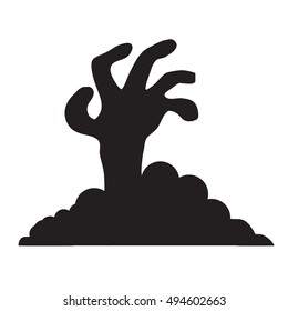 Halloween icon with zombie hand 