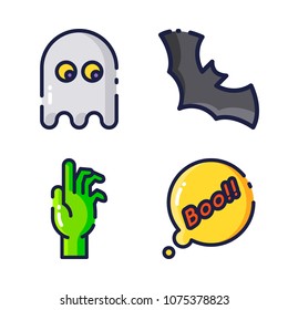 halloween icon.black design color set