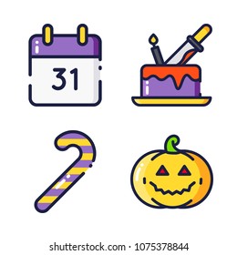 halloween icon.black design color set