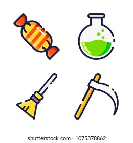 halloween icon.black design color set