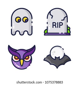 halloween icon.black design color set