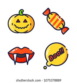 halloween icon.black design color set