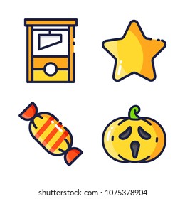 halloween icon.black design color set