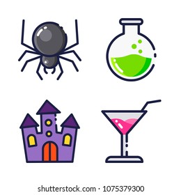halloween icon.black design color set