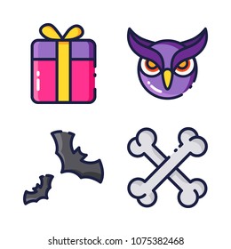 halloween icon.black design color set