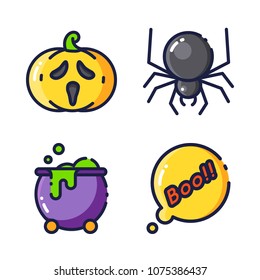 halloween icon.black design color set