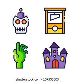 halloween icon.black design color set