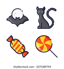 halloween icon.black design color set