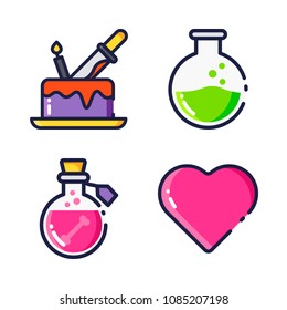 halloween icon.black design color set