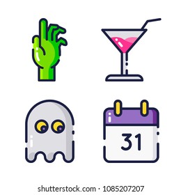 halloween icon.black design color set