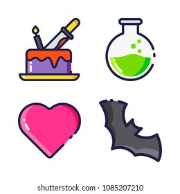 halloween icon.black design color set