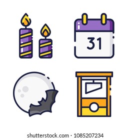 halloween icon.black design color set