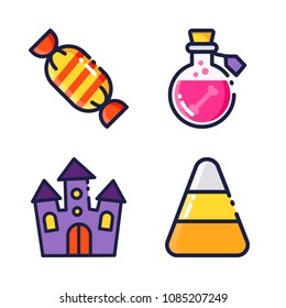 halloween icon.black design color set