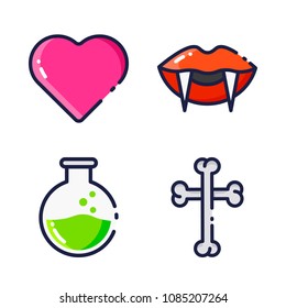 halloween icon.black design color set