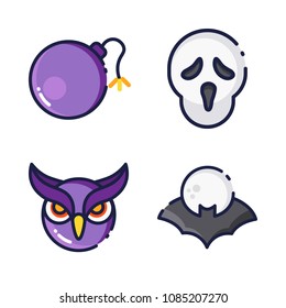 halloween icon.black design color set