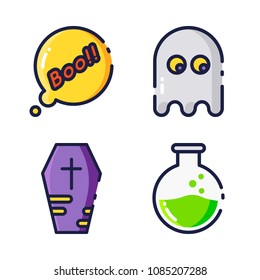 halloween icon.black design color set