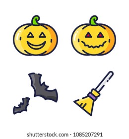 halloween icon.black design color set