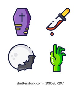 halloween icon.black design color set
