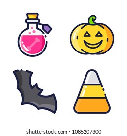 halloween icon.black design color set