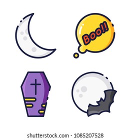 halloween icon.black design color set