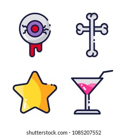 halloween icon.black design color set
