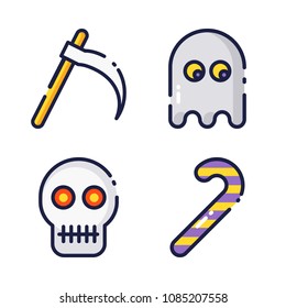 halloween icon.black design color set