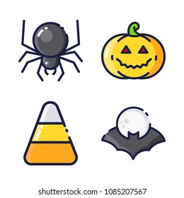 halloween icon.black design color set