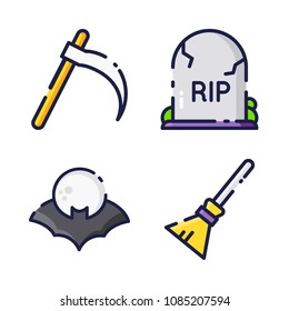halloween icon.black design color set