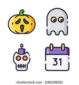 halloween icon.black design color set