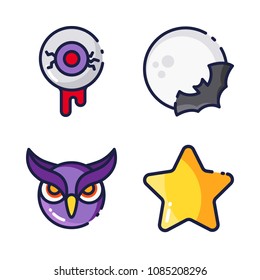 halloween icon.black design color set