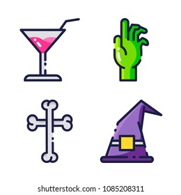 halloween icon.black design color set
