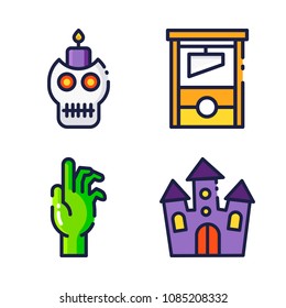 halloween icon.black design color set