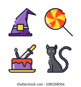 halloween icon.black design color set