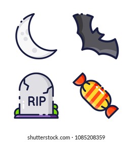halloween icon.black design color set