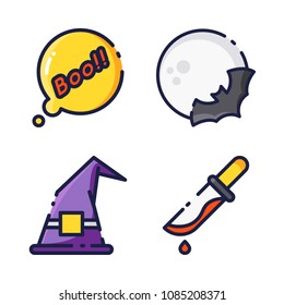 halloween icon.black design color set