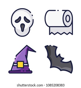 halloween icon.black design color set