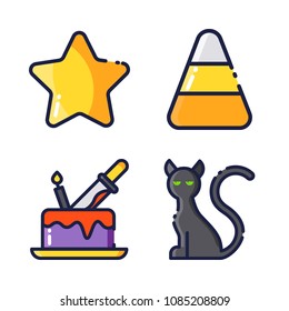 halloween icon.black design color set