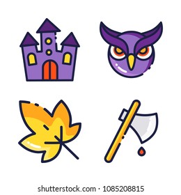 halloween icon.black design color set