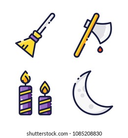 halloween icon.black design color set