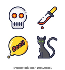 halloween icon.black design color set