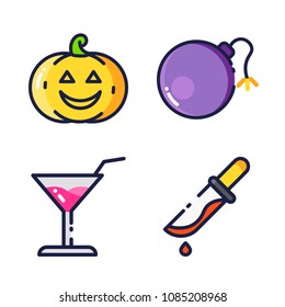 halloween icon.black design color set