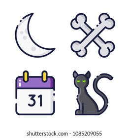 halloween icon.black design color set