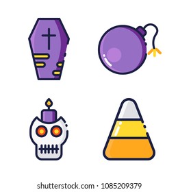halloween icon.black design color set