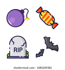 halloween icon.black design color set