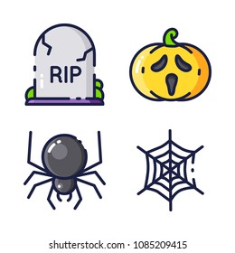 halloween icon.black design color set