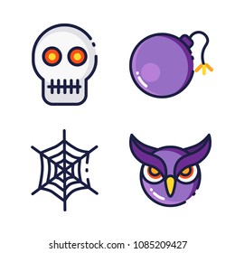 halloween icon.black design color set