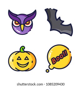 halloween icon.black design color set
